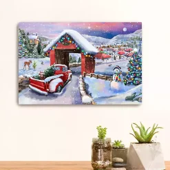 New Snowy Christmas Road Trip Canvas Art Print, 16x24 Christmas Art & Wall Decor