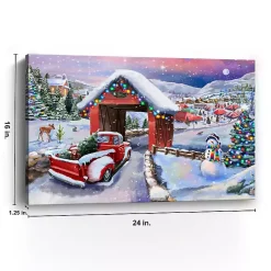 New Snowy Christmas Road Trip Canvas Art Print, 16x24 Christmas Art & Wall Decor