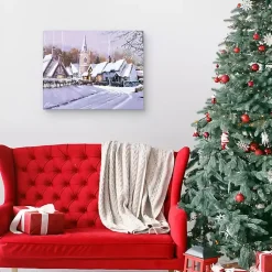 Clearance Snowy Christmas Village Canvas Art Print Christmas Art & Wall Decor