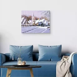 Clearance Snowy Christmas Village Canvas Art Print Christmas Art & Wall Decor