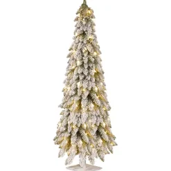 Clearance Snowy Downswept Pre-Lit Alpline Tree, 5 ft. Christmas Trees