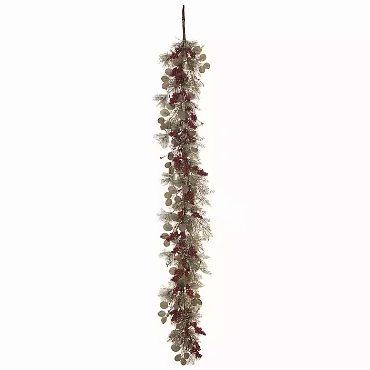 New Snowy Eucalyptus Berry Mix Christmas Garland Arrangements & Greenery