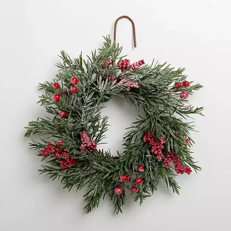 Best Snowy Japanese Pine and Berry Mini Wreath Christmas Wreaths