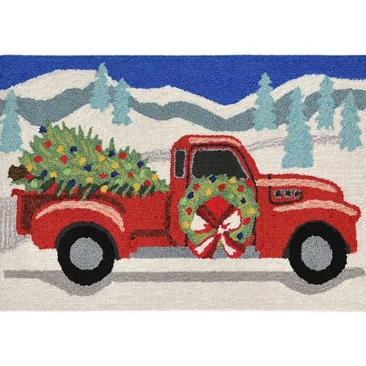 Best Snowy Truck Doormat, 30x48 Outdoor Christmas Decorations