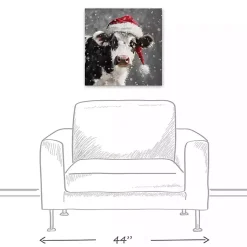 Sale Snowy Santa Cow Canvas Art Print Christmas Art & Wall Decor