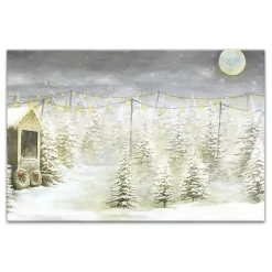 Hot Snowy Tree Farm Canvas Art Print Christmas Art & Wall Decor
