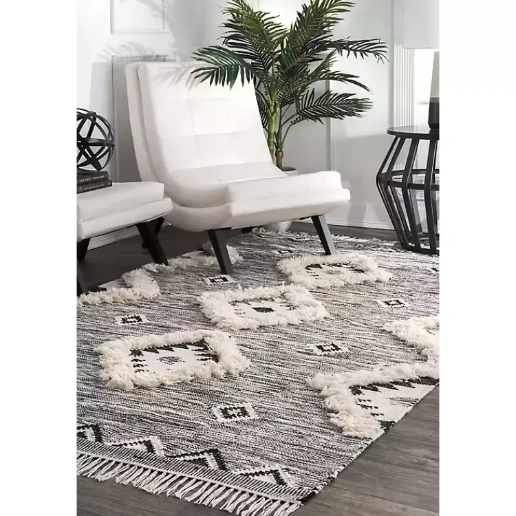 Kirklands Home Area Rugs|Sofia Moroccan Fringe Area Rug, 5x8 Gray