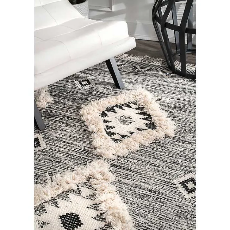 Kirklands Home Area Rugs|Sofia Moroccan Fringe Area Rug, 5x8 Gray