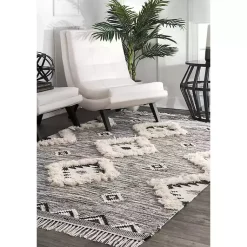 Kirklands Home Area Rugs|Sofia Moroccan Fringe Area Rug, 8x10 Gray