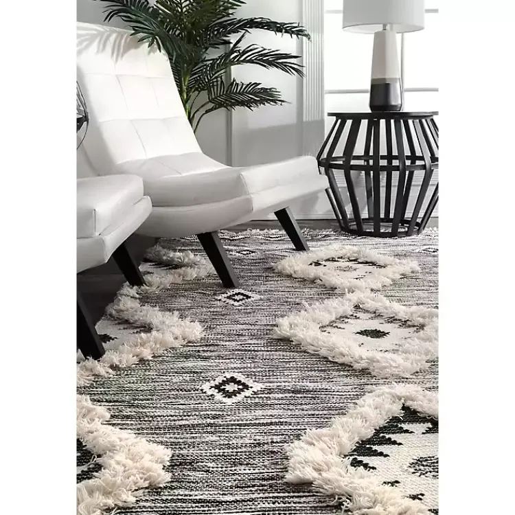 Kirklands Home Area Rugs|Sofia Moroccan Fringe Area Rug, 8x10 Gray