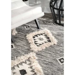 Kirklands Home Area Rugs|Sofia Moroccan Fringe Area Rug, 8x10 Gray