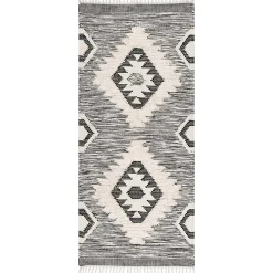 Kirklands Home Accent Rugs|Sofia Moroccan Fringe Runner Gray