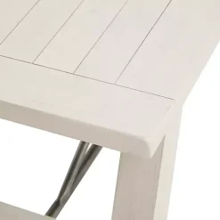 Kirklands Home Dining Chairs|Sofia Wooden Dining Bench with Metal Bars White