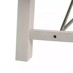 Kirklands Home Dining Chairs|Sofia Wooden Dining Bench with Metal Bars White