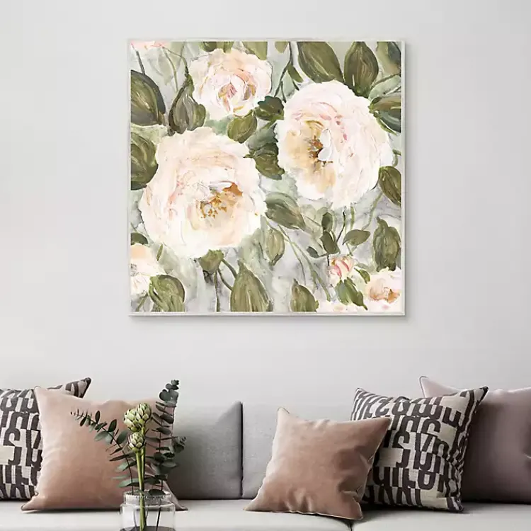 Kirklands Home Framed Art|Soft California Roses Framed Canvas Art