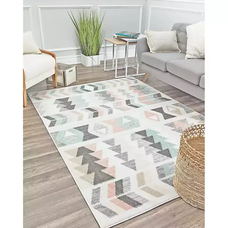 Kirklands Home Area Rugs|Soft Hues Geometric Area Rug, 8x10 Multi