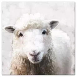 Kirklands Home Canvas Art|Soft Painted Sheep Canvas Art Print White