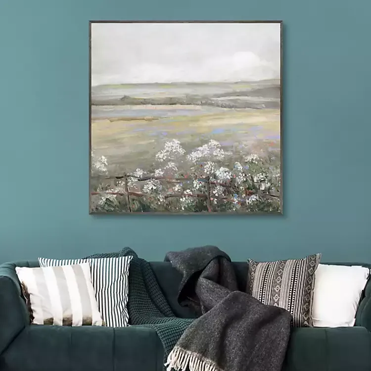 Kirklands Home Canvas Art|Soft Summer Meadow II Framed Canvas Art Print Gray