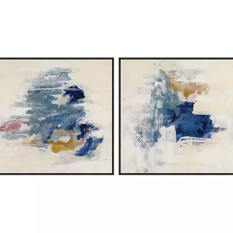 Kirklands Home Canvas Art|Soft Teal Waves I & II Canvas Art Prints, Set of 2