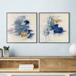 Kirklands Home Canvas Art|Soft Teal Waves I & II Canvas Art Prints, Set of 2