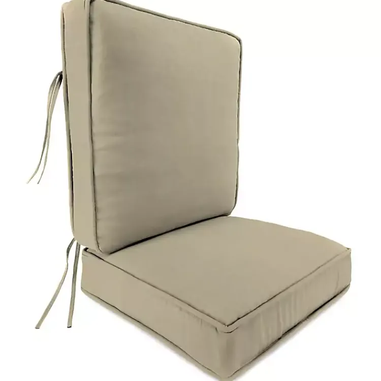 Kirklands Home Outdoor Cushions & Pillows|Solid Beige Outdoor Deep Seat Cushion Tan