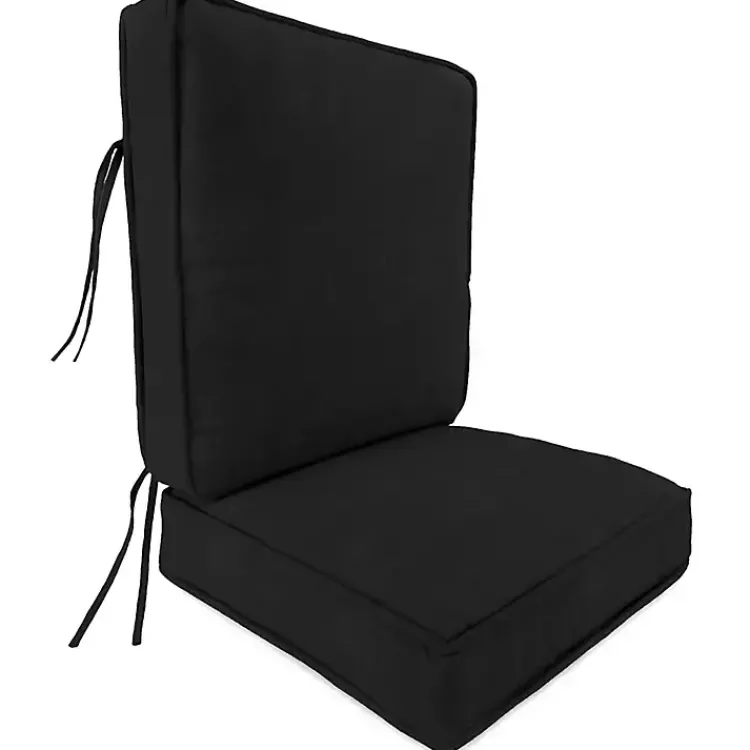 Kirklands Home Outdoor Cushions & Pillows|Solid Outdoor Deep Seat Cushion Black