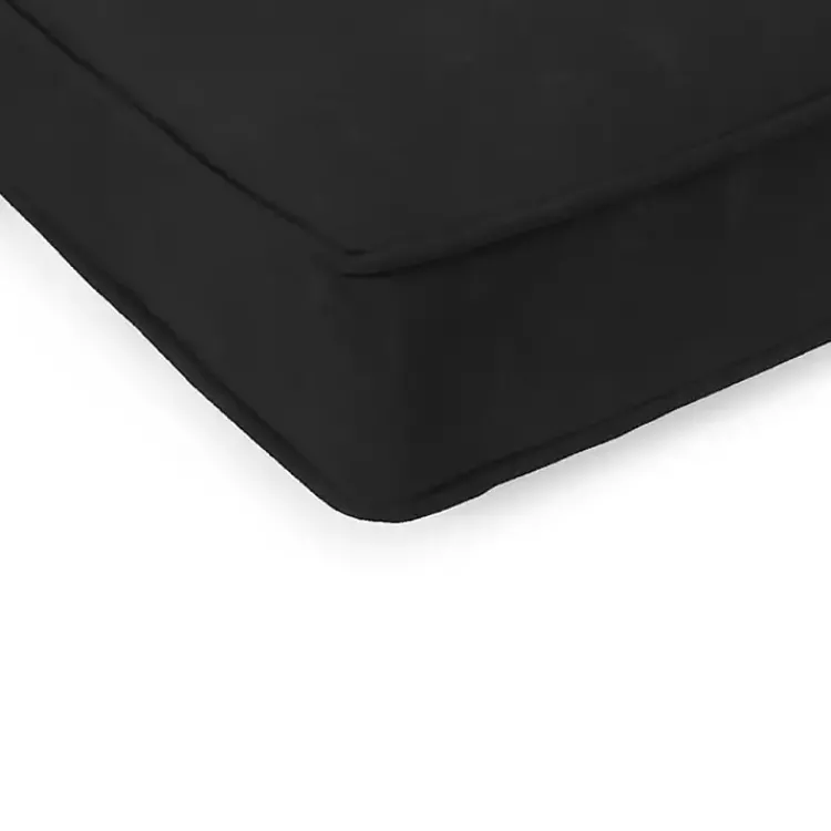 Kirklands Home Outdoor Cushions & Pillows|Solid Outdoor Settee Cushion Black