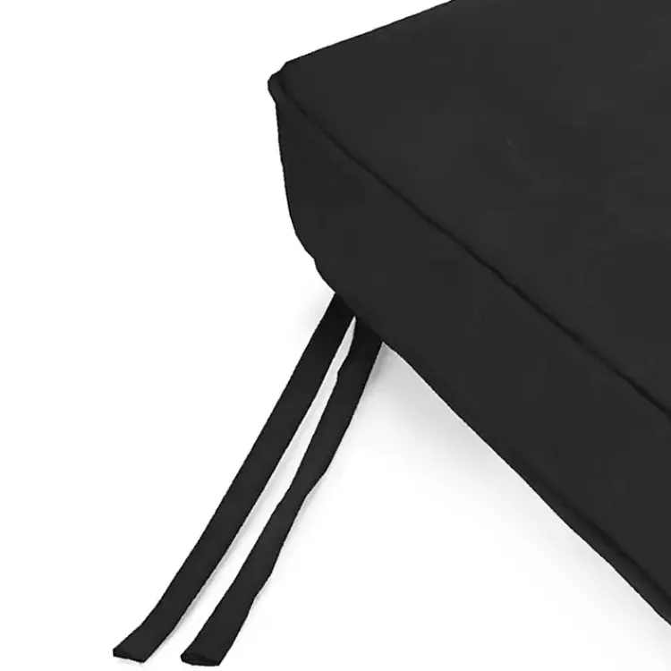 Kirklands Home Outdoor Cushions & Pillows|Solid Outdoor Settee Cushion Black