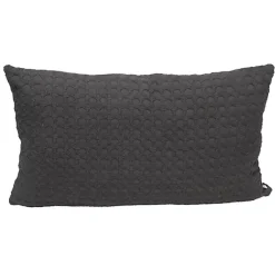 New Solid Charcoal Textured Lumbar Pillow Pillows