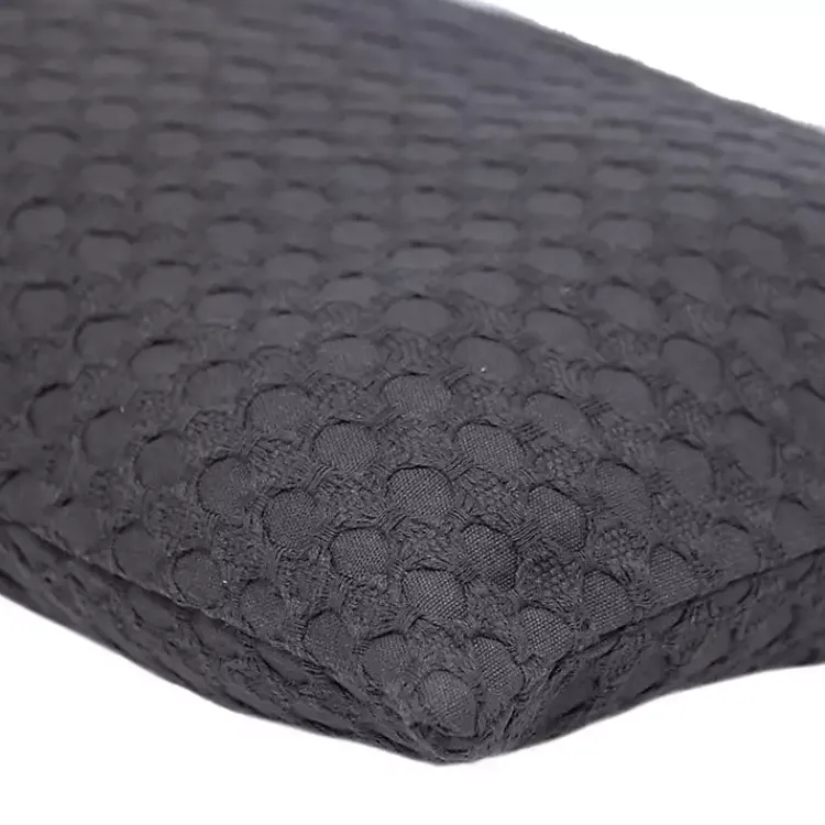 New Solid Charcoal Textured Lumbar Pillow Pillows
