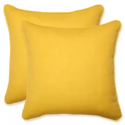 Kirklands Home Outdoor Cushions & Pillows|Solid Outdoor Pillows, Set of 2 Yellow