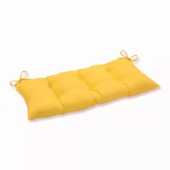 Kirklands Home Outdoor Cushions & Pillows|Solid Tufted Outdoor Bench Cushion Yellow