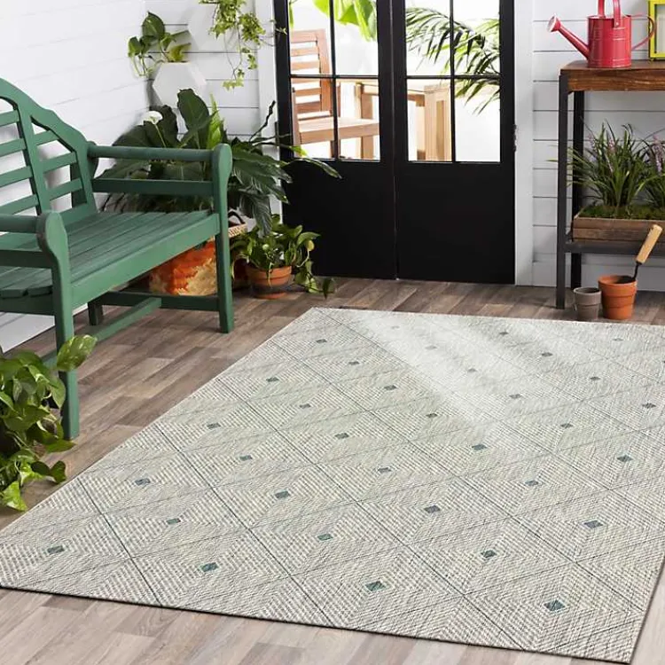 Kirklands Home Outdoor Rugs|Solitaire Sun Shower Outdoor Area Rug, 7x9