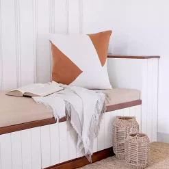 Hot Spice & Ivory Geometric Colorblock Throw Pillow Pillows