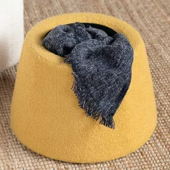 Kirklands Home Benches & Ottomans|Spice Boucle Mushroom Storage Ottoman Yellow