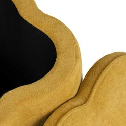 Kirklands Home Benches & Ottomans|Spice Chenille Flower Storage Ottoman Yellow