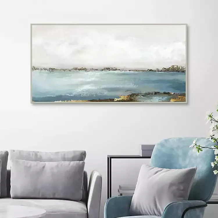 Kirklands Home Canvas Art|Splendor Moment Framed Canvas Art Print Blue