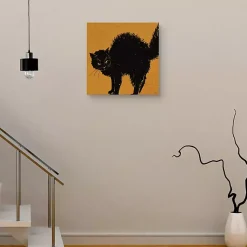 Best Spooky Black Cat Canvas Art Print Halloween