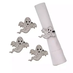 Sale Spooky Ghost Stone Napkin Rings, Set of 4 Halloween