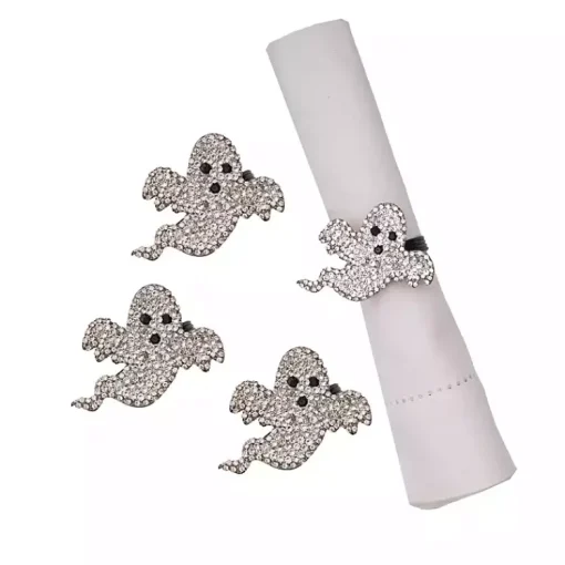 Sale Spooky Ghost Stone Napkin Rings, Set of 4 Halloween