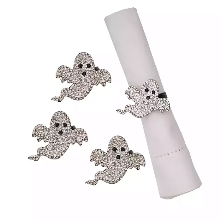 Sale Spooky Ghost Stone Napkin Rings, Set of 4 Halloween