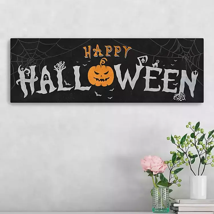 Discount Spooky Happy Halloween Canvas Art Print Halloween