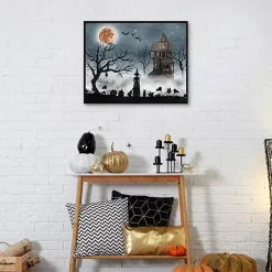 Online Spooky Harvest Moon Framed Canvas Art Print Halloween