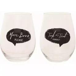 Spooky Sentiment Stemless Wine Glasses, Set of 4 Halloween