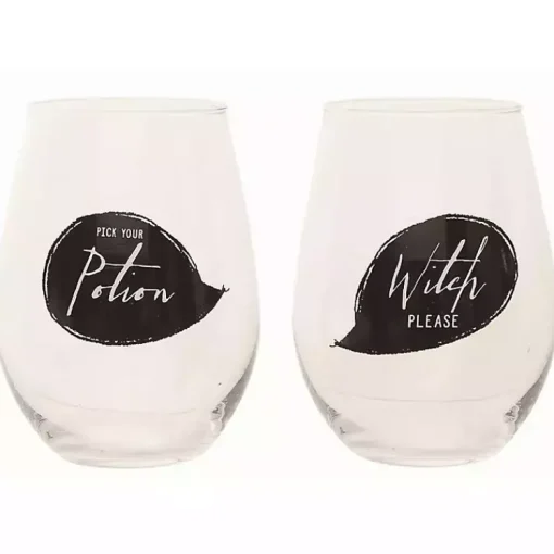 Spooky Sentiment Stemless Wine Glasses, Set of 4 Halloween
