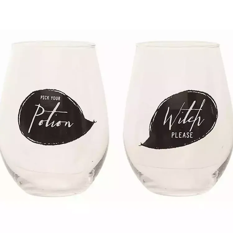 Spooky Sentiment Stemless Wine Glasses, Set of 4 Halloween