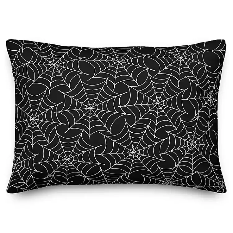 Hot Spooky Spider Web Outdoor Accent Pillow Halloween