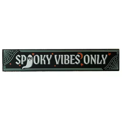 Clearance Spooky Vibes Only Wall Plaque Halloween