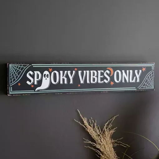 Clearance Spooky Vibes Only Wall Plaque Halloween