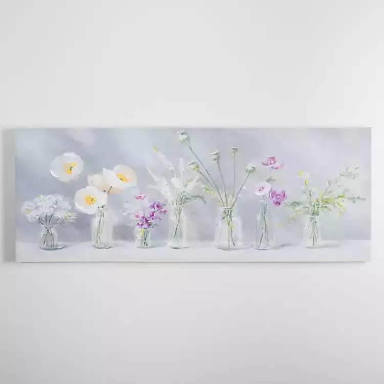 Kirklands Home Canvas Art|Spring Blooms in Vases Canvas Art Print Gray